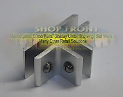 3 way glass cube connector aluminium